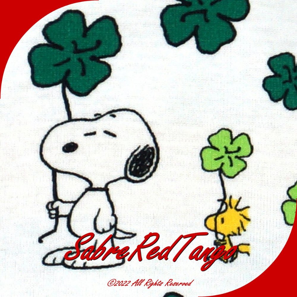 NWT Hanna Andersson Organic Long Johns Pajamas Peanuts Snoopy Shamrock 100 4T 4 - Picture 3 of 4
